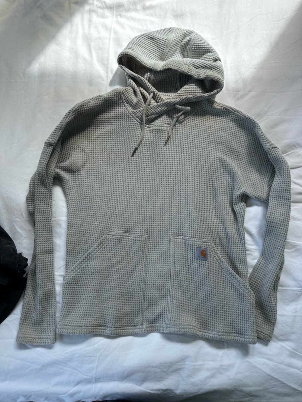 Carhartt Women’s Gray Waffle-Knit Hooded Pullover
